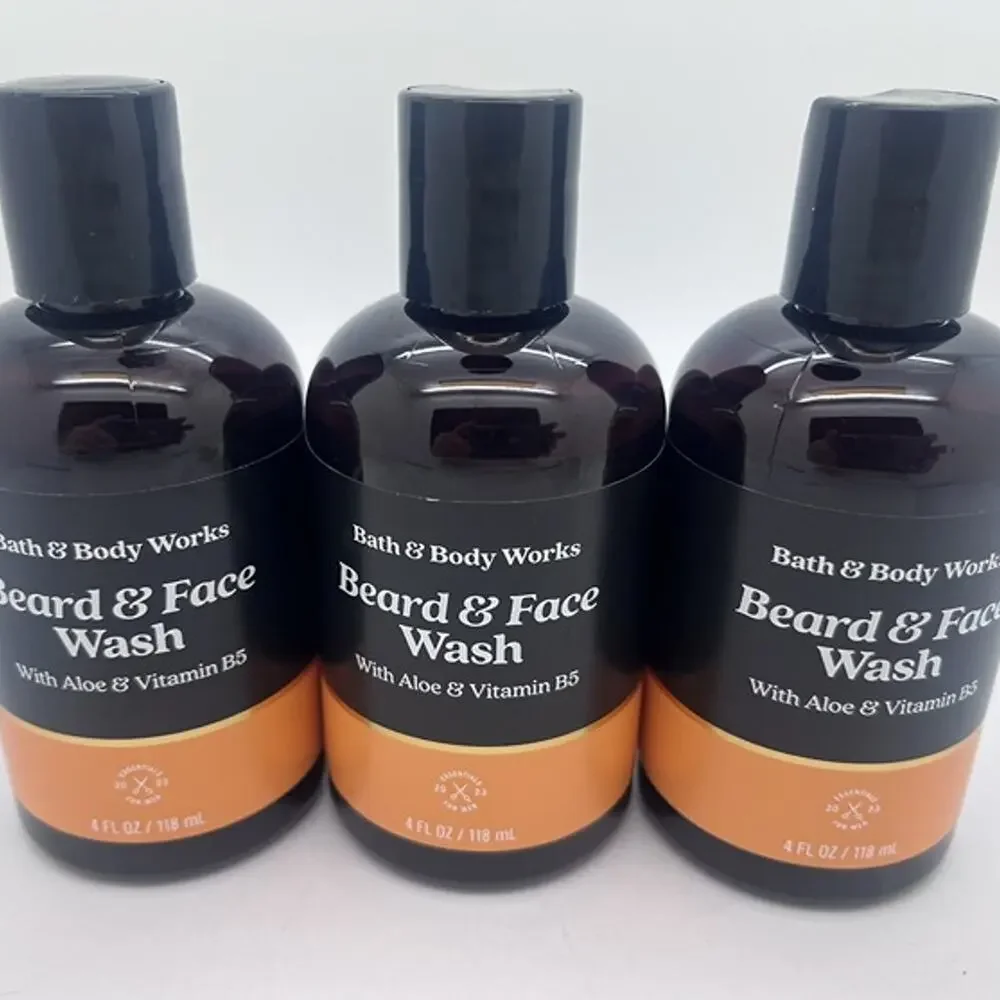 Lot of 3 - Bath & Body Works Beard & Face Wash with Aloe & Vitamin B5 NEW
